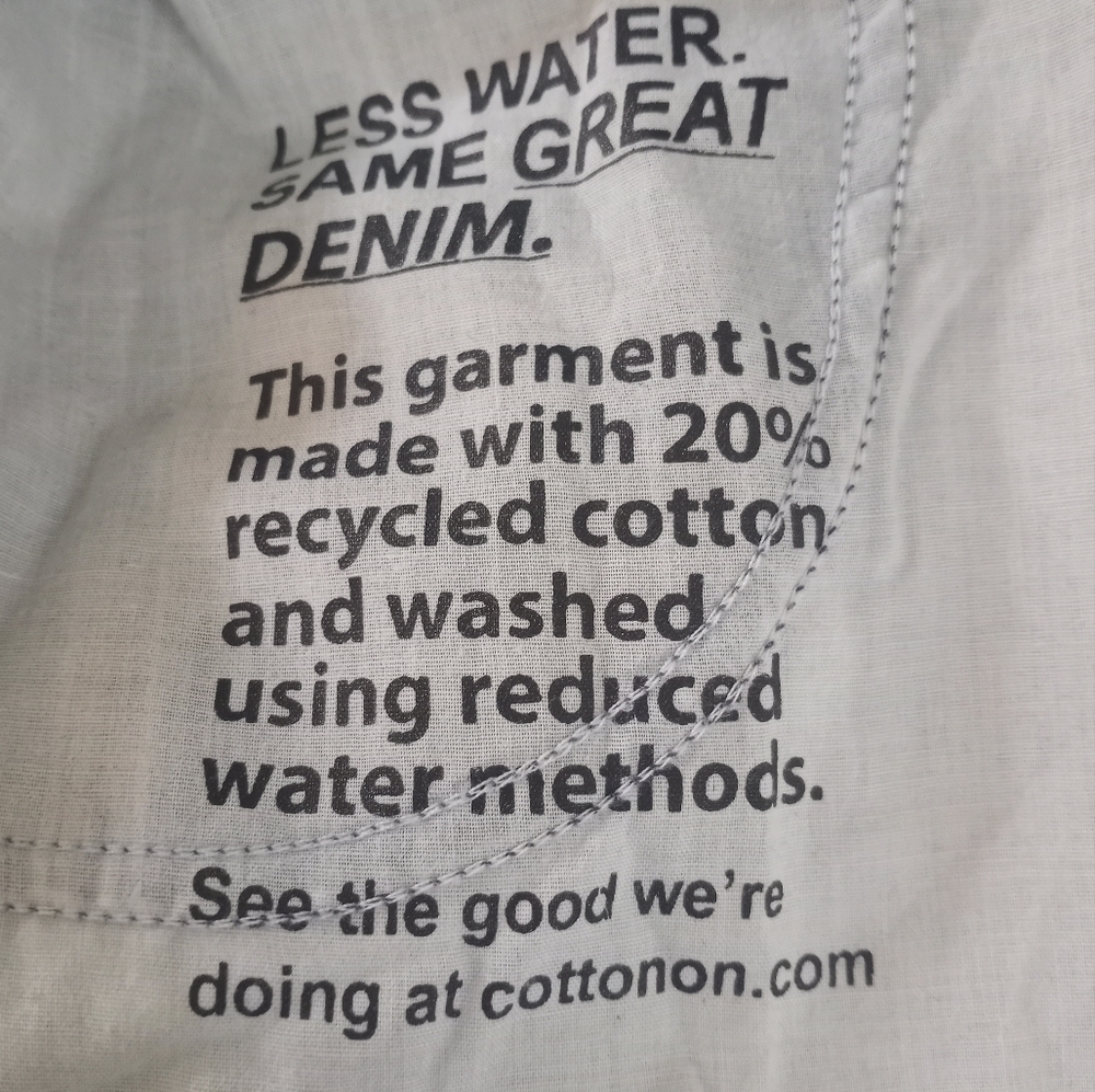 Cotton On Super Baggy Jean In Dark Blue White Classic Bohemian Artsy Pinstripe - Picture 12 of 13